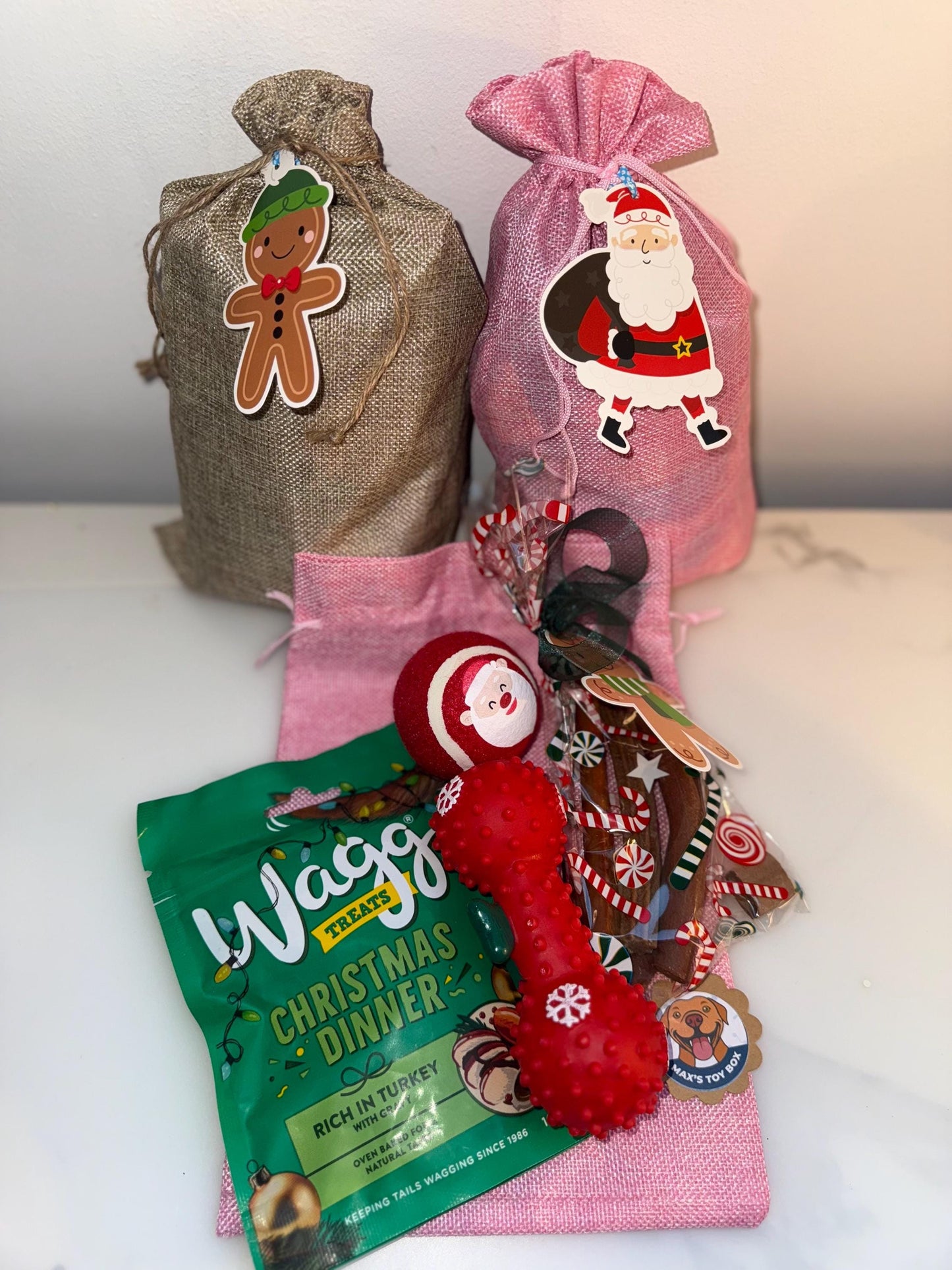 Santa Dog Toy & Treat Gift Sacks