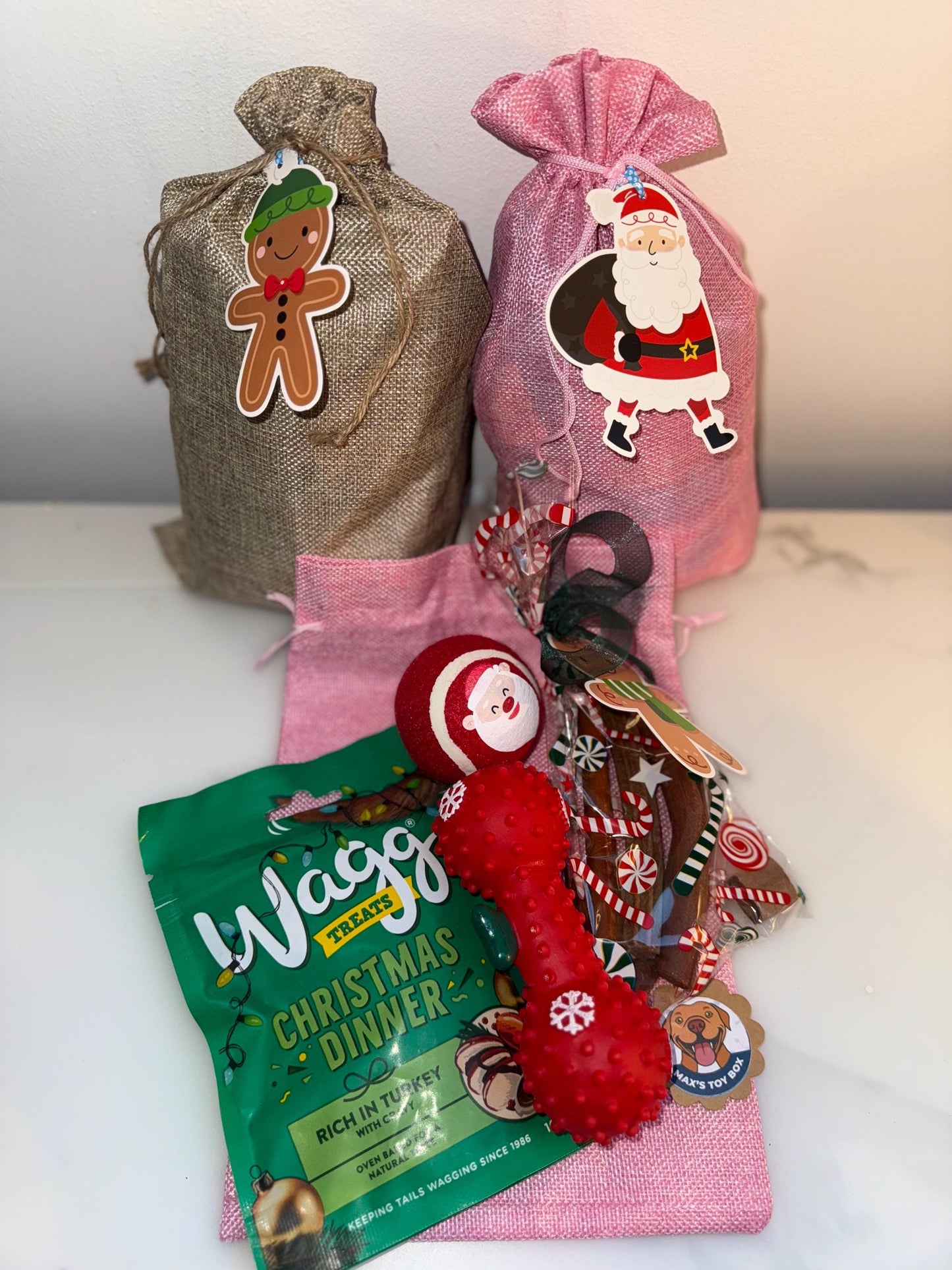 Santa Dog Toy & Treat Gift Sacks